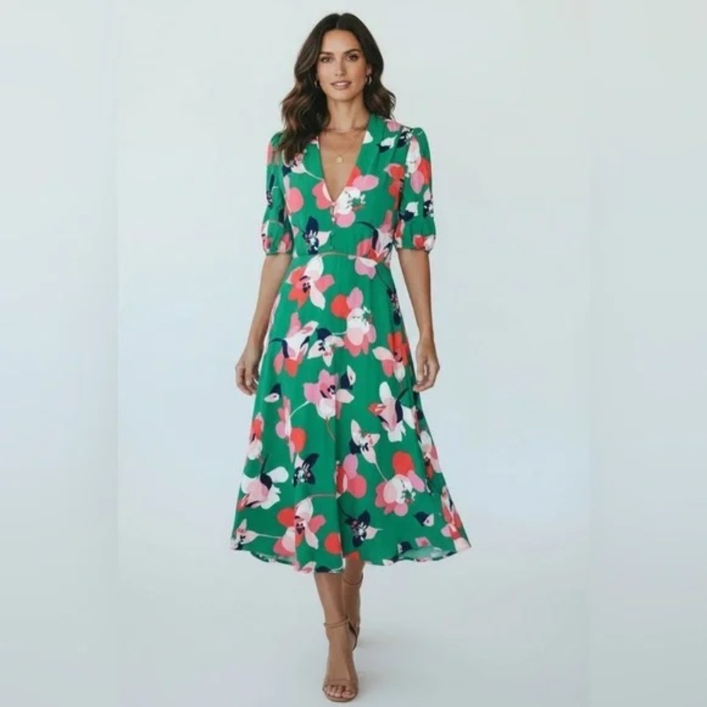 Vince Camuto Vibrant Floral Midi Dress